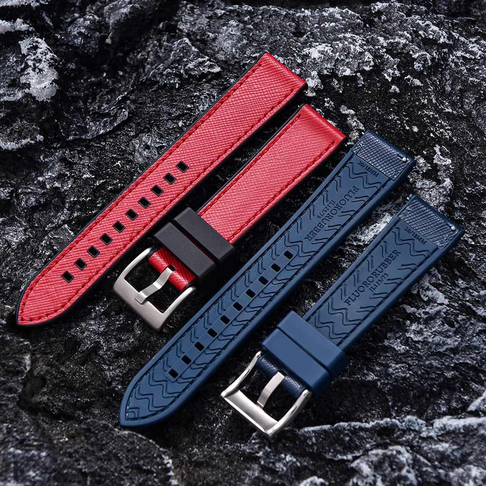 FKM Rubber Strap 20mm22mm Leather Qucik Release Watch Band Universal Women Men Watch Accessories for Omega Seiko Sports Bracelet
FKM Rubber Strap 20mm22mm Leather Qucik Release Watch Band Universal Women Men Watch Accessories for Omega Seiko Sports Bracelet