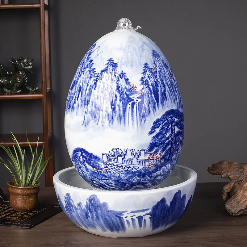 JingDeZhen Crystal Ball Water Fountain 52cm Large Hand-painted Ceramics Tall Runing Water Landscape Scenery Home Decor Ornaments
JingDeZhen Crystal Ball Water Fountain 52cm Large Hand-painted Ceramics Tall Runing Water Landscape Scenery Home Decor Ornaments