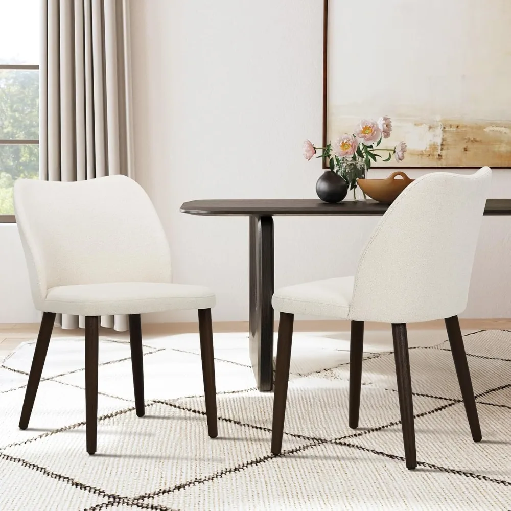Dining Chairs Set of 2, Modern Fabric Dining Room Kitchen Side Chair with Padded Seat and Wood Legs for Restaurant/Cafe, Beige
Dining Chairs Set of 2, Modern Fabric Dining Room Kitchen Side Chair with Padded Seat and Wood Legs for Restaurant/Cafe, Beige