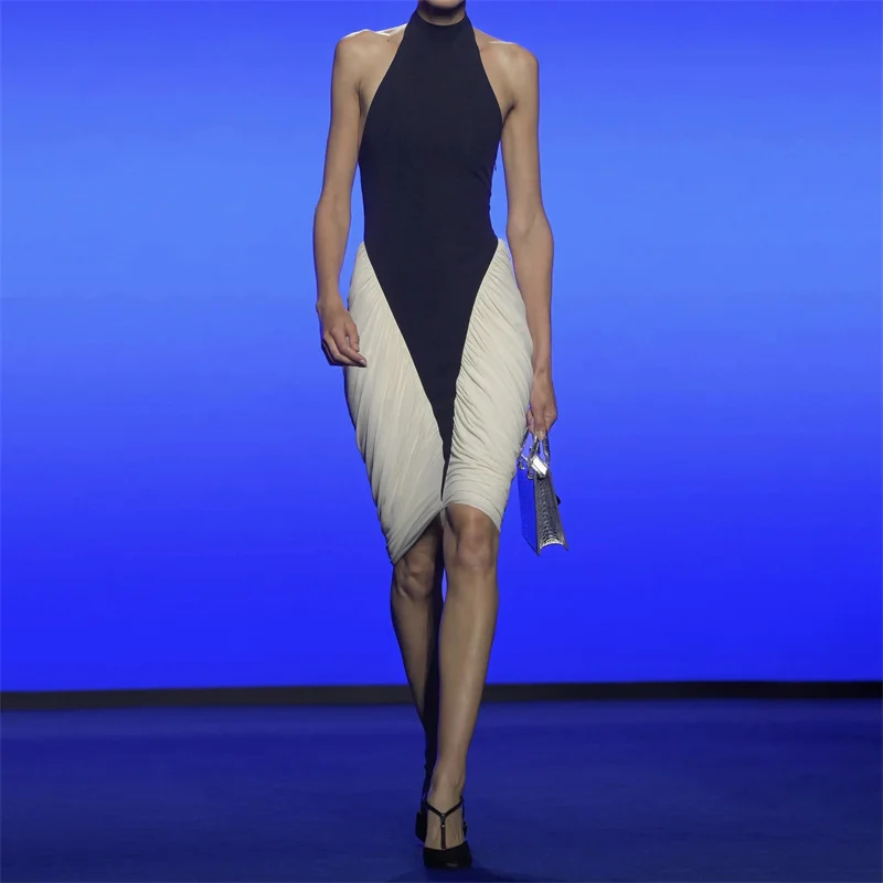 Women's dress New color blocked patchwork sleeveless dress for summer 2025 pleated slim fit short skirt y2k Knee length dress
Women's dress New color blocked patchwork sleeveless dress for summer 2025 pleated slim fit short skirt y2k Knee length dress