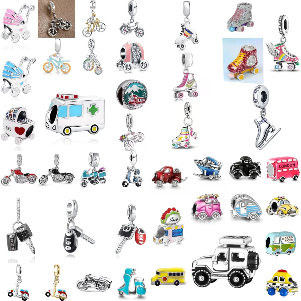 2026 925 Silver Car Series Charm Bicycle Motor Taxi Bus Roller Skates Pendant Bead Fit Original Bracelet DIY Jewelry Gift
2026 925 Silver Car Series Charm Bicycle Motor Taxi Bus Roller Skates Pendant Bead Fit Original Bracelet DIY Jewelry Gift