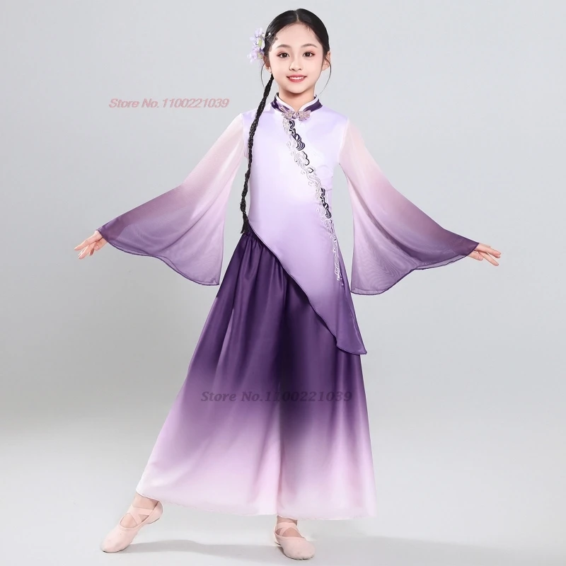 2026 chinese vintage children dance costume gradient color mesh qipao tops+pants set retro stage performance folk dress qipao
2026 chinese vintage children dance costume gradient color mesh qipao tops+pants set retro stage performance folk dress qipao