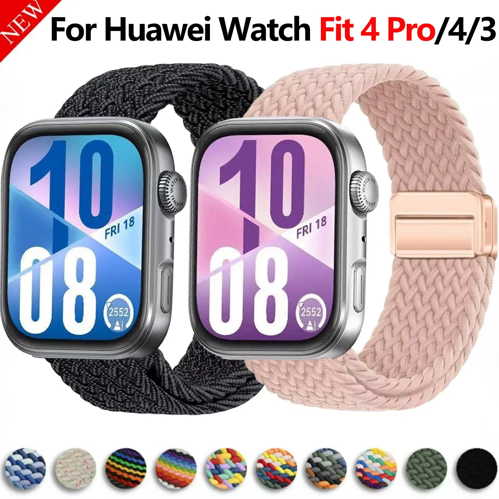 Nylon Loop Strap for Huawei Watch Fit 4/4 Pro Braided Breathable Bracelet Correa for Huawei Watch Fit 3/4 Watchband Accessories
Nylon Loop Strap for Huawei Watch Fit 4/4 Pro Braided Breathable Bracelet Correa for Huawei Watch Fit 3/4 Watchband Accessories