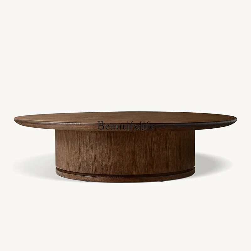 American high-end solid wood round living room sofa B & B small apartment coffee table
American high-end solid wood round living room sofa B & B small apartment coffee table