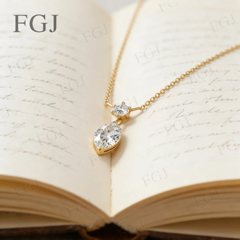 GRA Certified Moissanite Necklace S925/10K/14K Marquise Cut Sparkling Pendant Necklace for Women Wedding Party Fine Jewelry Gift
GRA Certified Moissanite Necklace S925/10K/14K Marquise Cut Sparkling Pendant Necklace for Women Wedding Party Fine Jewelry Gift