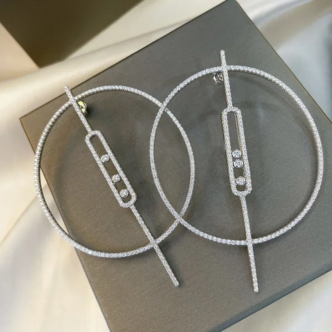 Round Diamond Earrings for Women, 925 Sterling Silver, Luxury Sliding Diamond Jewelry
Round Diamond Earrings for Women, 925 Sterling Silver, Luxury Sliding Diamond Jewelry