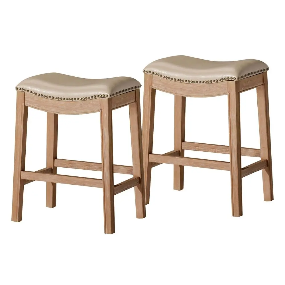 Adrien Backless Counter Stool Set of 2 26 Inches Saddle Stool with Footrest Brown Solid Wood Frame amp Beige Faux Leather Uphol
Adrien Backless Counter Stool Set of 2 26 Inches Saddle Stool with Footrest Brown Solid Wood Frame amp Beige Faux Leather Uphol
