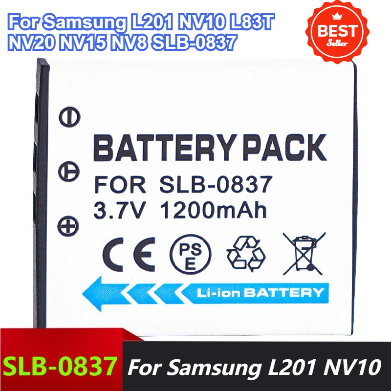 2PCS 3.7V 1200mAh SLB-0837 Camera Batteries for Samsung L201 NV10 L83T NV20 NV15 NV8 Digital Battery
2PCS 3.7V 1200mAh SLB-0837 Camera Batteries for Samsung L201 NV10 L83T NV20 NV15 NV8 Digital Battery