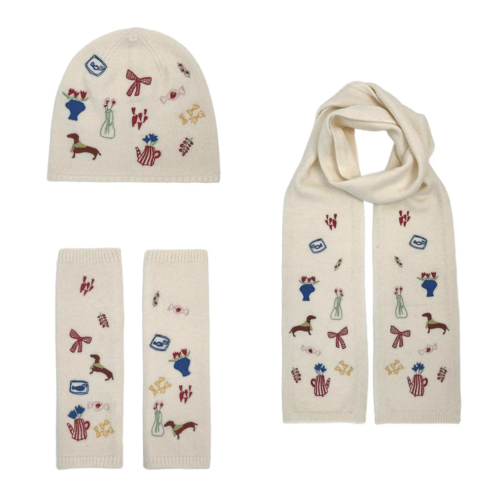 Модный комплект из трех предметов! Трехмерный узор с тяжелой вышивкой для теплого шарфа + плоская шапочка + вязаные перчатки без пальцев
Модный комплект из трех предметов! Трехмерный узор с тяжелой вышивкой для теплого шарфа + плоская шапочка + вязаные перчатки без пальцев