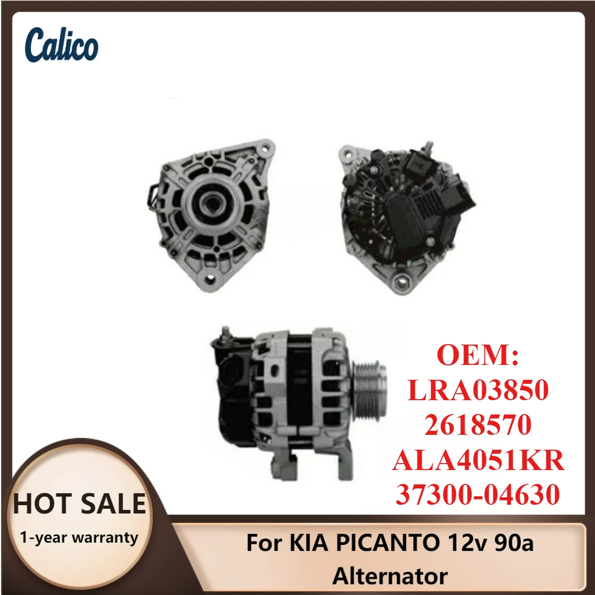 Exclusive Production Suitable for KIA PICANTO 12v 90a Alternator LRA03850 2618570 ALA4051KR 37300-04630
Exclusive Production Suitable for KIA PICANTO 12v 90a Alternator LRA03850 2618570 ALA4051KR 37300-04630