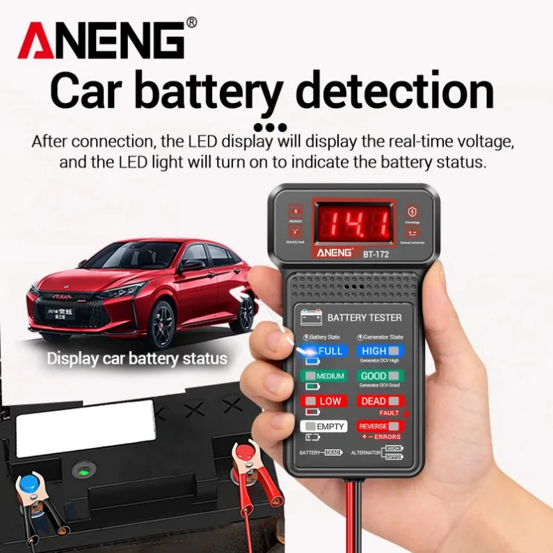 ANENG BT172 multifunctional portable car maintenance tool 12V indicator light battery analyzer overvoltage protection
ANENG BT172 multifunctional portable car maintenance tool 12V indicator light battery analyzer overvoltage protection