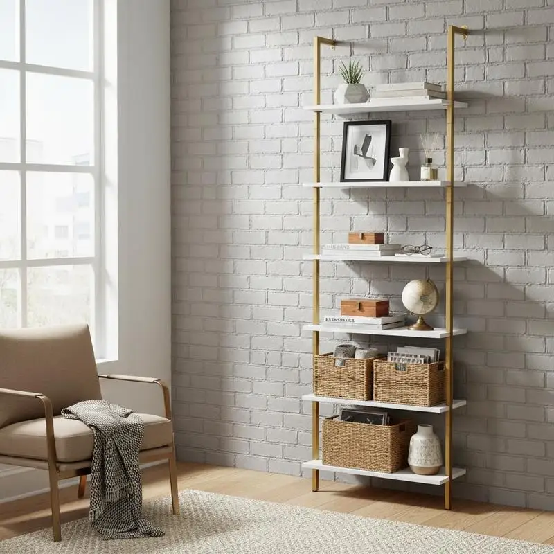 Free Shipping-Wall-Mounted Storage Rack 5-Tier 24x11.8in For Living Room Bedroom Office Metal Frame Open Shelves Decorative Bookshelf White Gold Finish
Free Shipping-Wall-Mounted Storage Rack 5-Tier 24x11.8in For Living Room Bedroom Office Metal Frame Open Shelves Decorative Bookshelf White Gold Finish