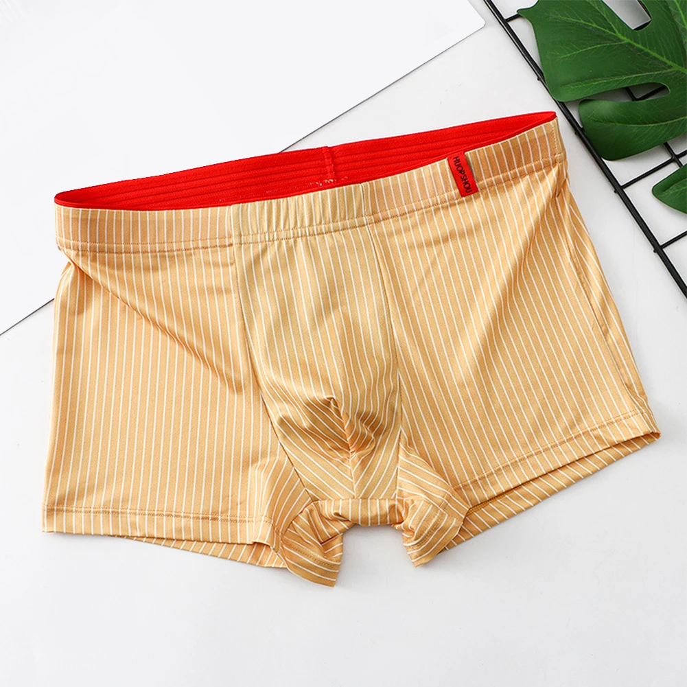 Sexy Mens Trunks Ice Silks Stripe Printed Underwear Soft Sleep U Pouch Shorts Male Breathable Elastic Panties
Sexy Mens Trunks Ice Silks Stripe Printed Underwear Soft Sleep U Pouch Shorts Male Breathable Elastic Panties