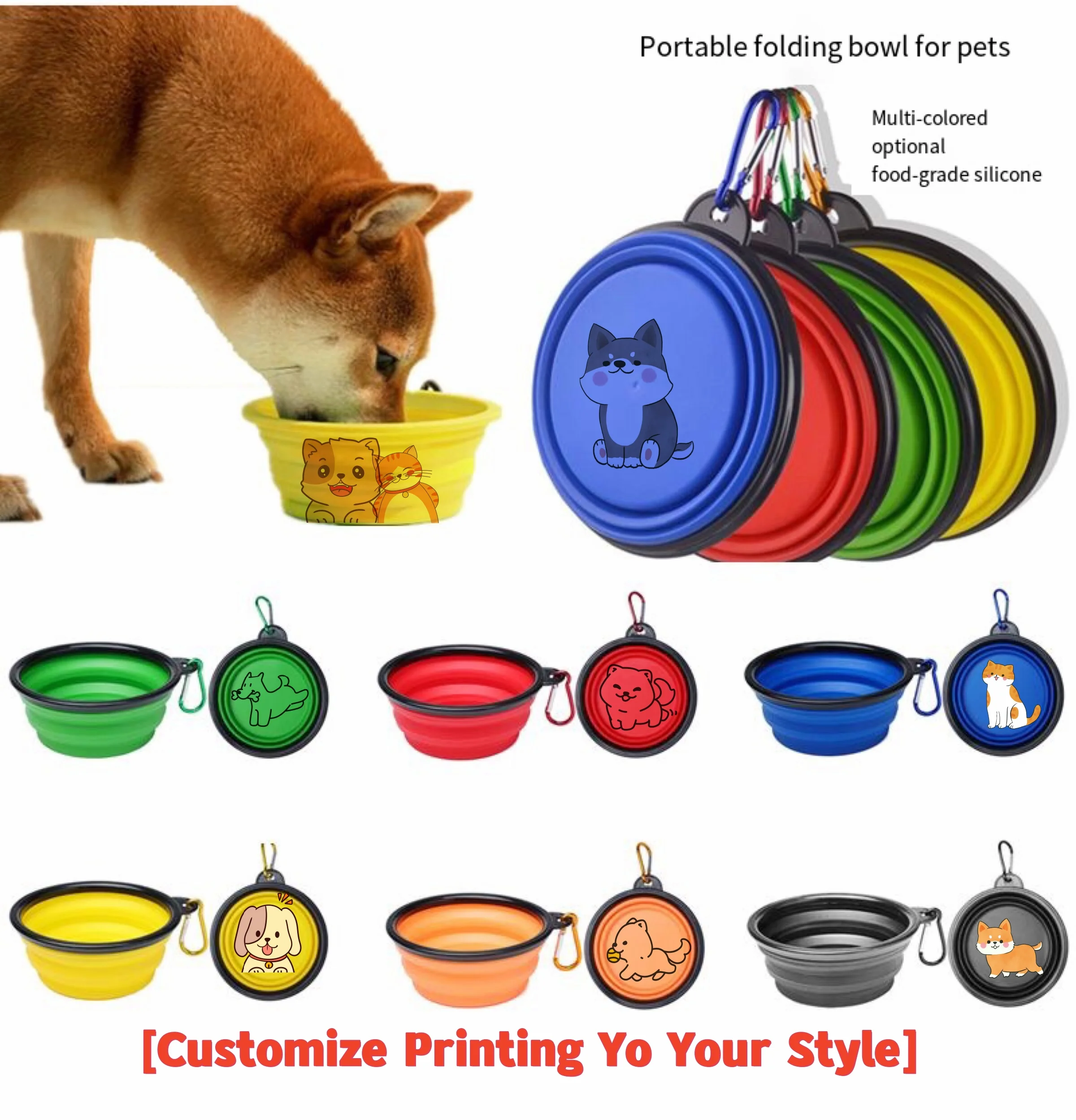 Foldable Pet Bowl, Custom Printing Pattern, Outdoor Convenient Dog and Cat Drinking and Feeding Bowl, Travel Pet Bowl
Foldable Pet Bowl, Custom Printing Pattern, Outdoor Convenient Dog and Cat Drinking and Feeding Bowl, Travel Pet Bowl