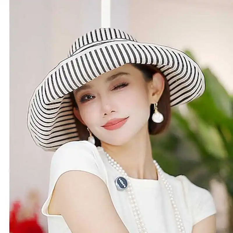 Korean Style Casual Fashion Versatile Striped Visor Hat for Women Summer OutdoorinsCasual Sun Hat with Ponytail Trend
Korean Style Casual Fashion Versatile Striped Visor Hat for Women Summer OutdoorinsCasual Sun Hat with Ponytail Trend