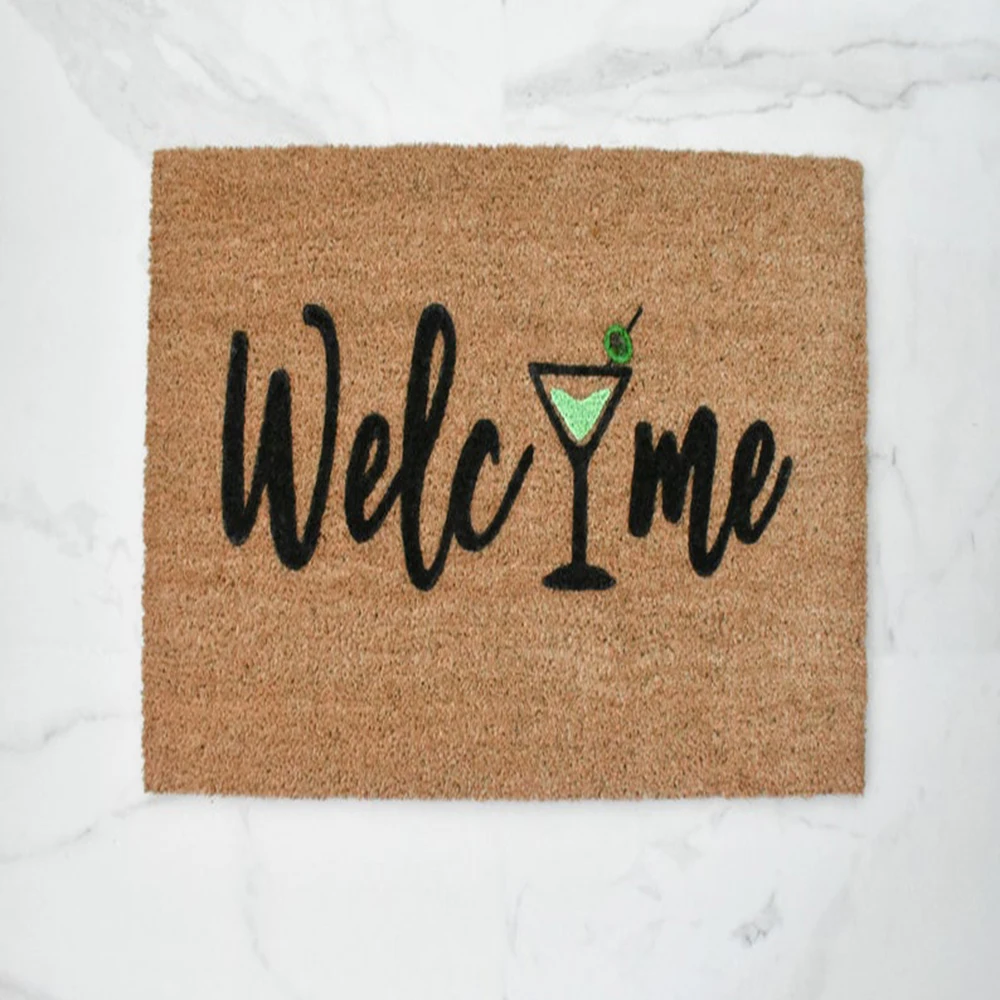 Funny Happy Welcome Doormat for Martini Lovers Non Slip Outdoor Entrance Mat with Gin Vodka Decor Front Door Coir Rug Summer
Funny Happy Welcome Doormat for Martini Lovers Non Slip Outdoor Entrance Mat with Gin Vodka Decor Front Door Coir Rug Summer