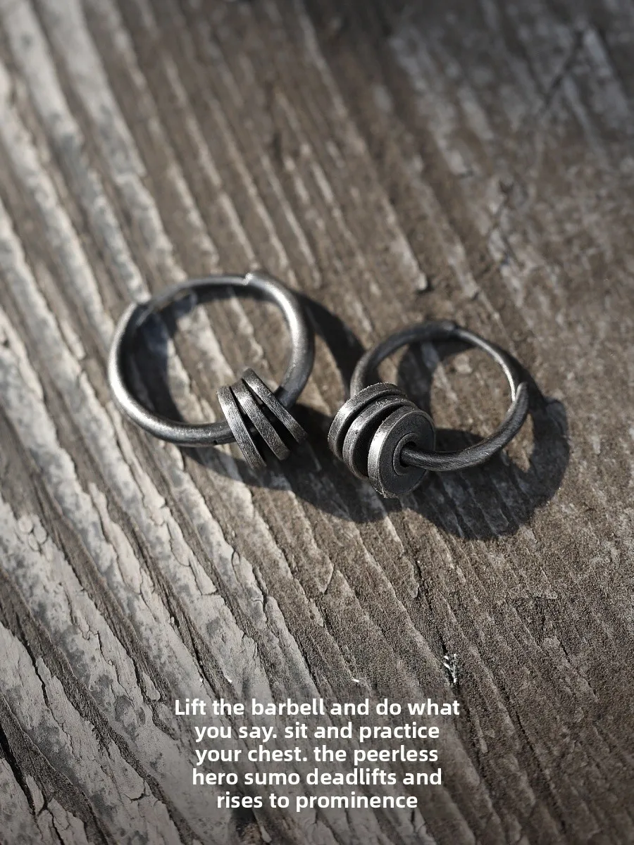 Original Design 925 Sterling Silver Men's Earrings Fitness Dumbbell Studs Vintage Black Barbell Jewelry Male Silver Accessories
Original Design 925 Sterling Silver Men's Earrings Fitness Dumbbell Studs Vintage Black Barbell Jewelry Male Silver Accessories