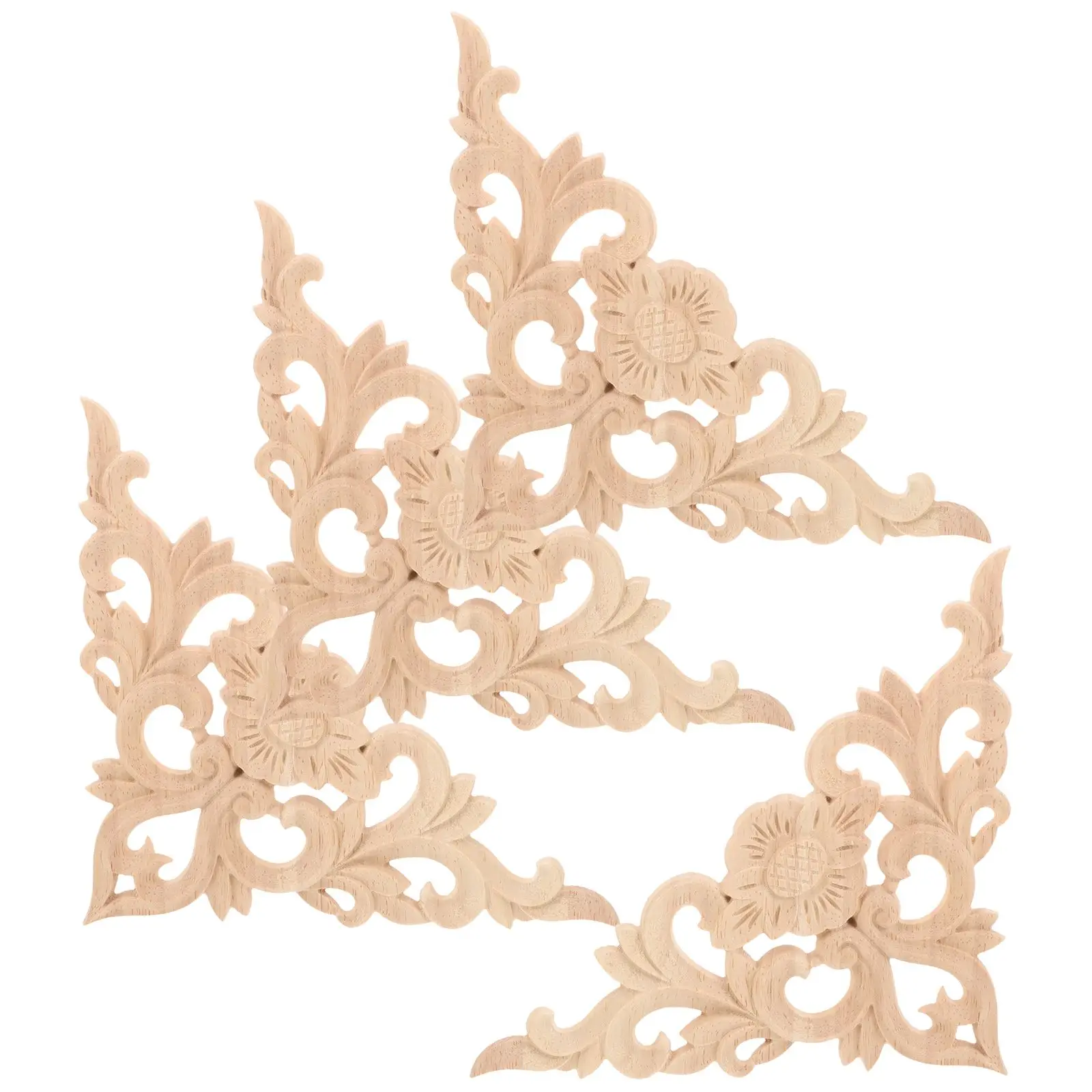 4 Pcs Appliques Sturdy Wood Trims Wooden Onlay Applique Wood Decorations Furniture Decals Vintage Cabinet Onlays
4 Pcs Appliques Sturdy Wood Trims Wooden Onlay Applique Wood Decorations Furniture Decals Vintage Cabinet Onlays