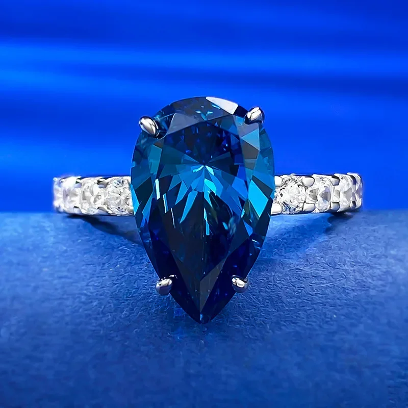 S925 Silver Royal Sapphire 9 * 14mm Pear shaped Water Drop Ring Female Live Version
S925 Silver Royal Sapphire 9 * 14mm Pear shaped Water Drop Ring Female Live Version