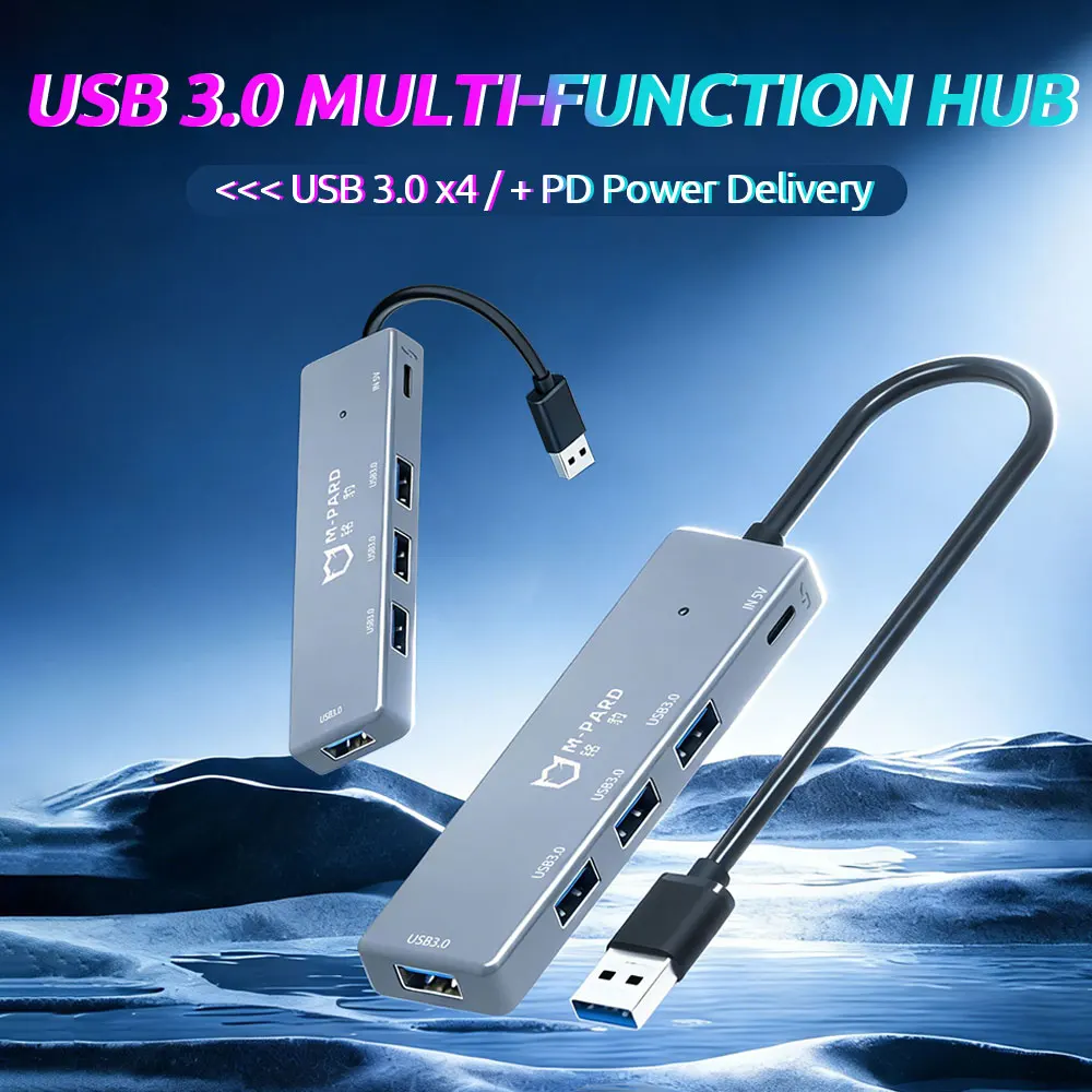 4-портовый USB-хаб с поддержкой PD: USB3.0 5 Гбит/с + USB2.0 480 Мбит/с, Plug & Play, корпус из ПВХ, совместимость с различными системами
4-портовый USB-хаб с поддержкой PD: USB3.0 5 Гбит/с + USB2.0 480 Мбит/с, Plug & Play, корпус из ПВХ, совместимость с различными системами