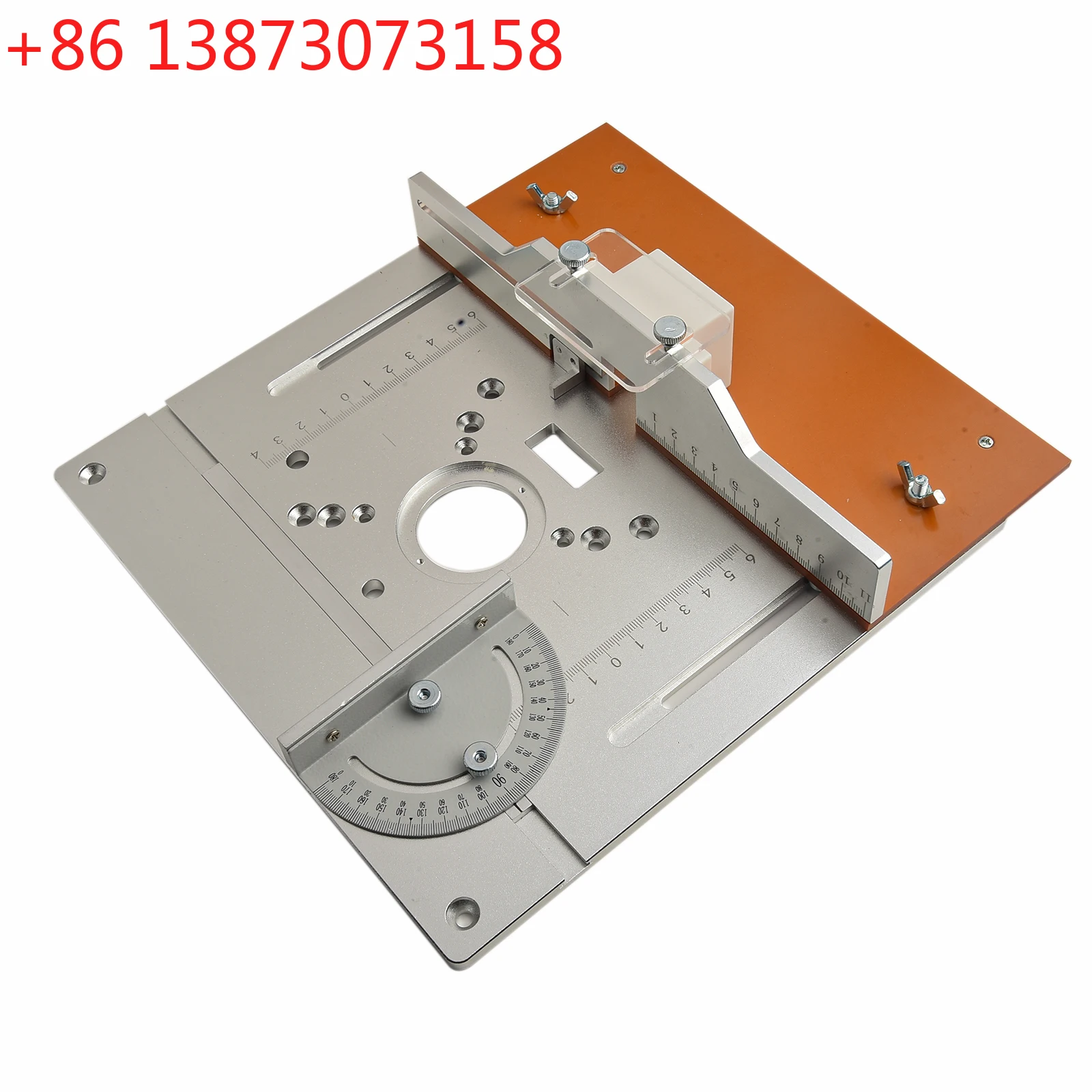 Router Table Insert Plate Made of Aluminium Alloy Featuring Wood Milling Flip Board and Miter Gauge for Router Alignment
Router Table Insert Plate Made of Aluminium Alloy Featuring Wood Milling Flip Board and Miter Gauge for Router Alignment
