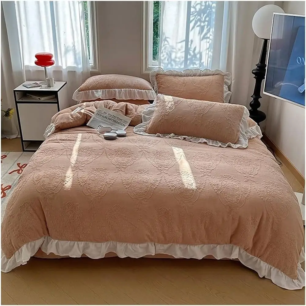 Queen Milk Velvet Duvet Cover Size 4 Pieces Reversible Duvet Covers King Size Bedding Set with Zipper Closure Includes 1 Duvet C
Queen Milk Velvet Duvet Cover Size 4 Pieces Reversible Duvet Covers King Size Bedding Set with Zipper Closure Includes 1 Duvet C