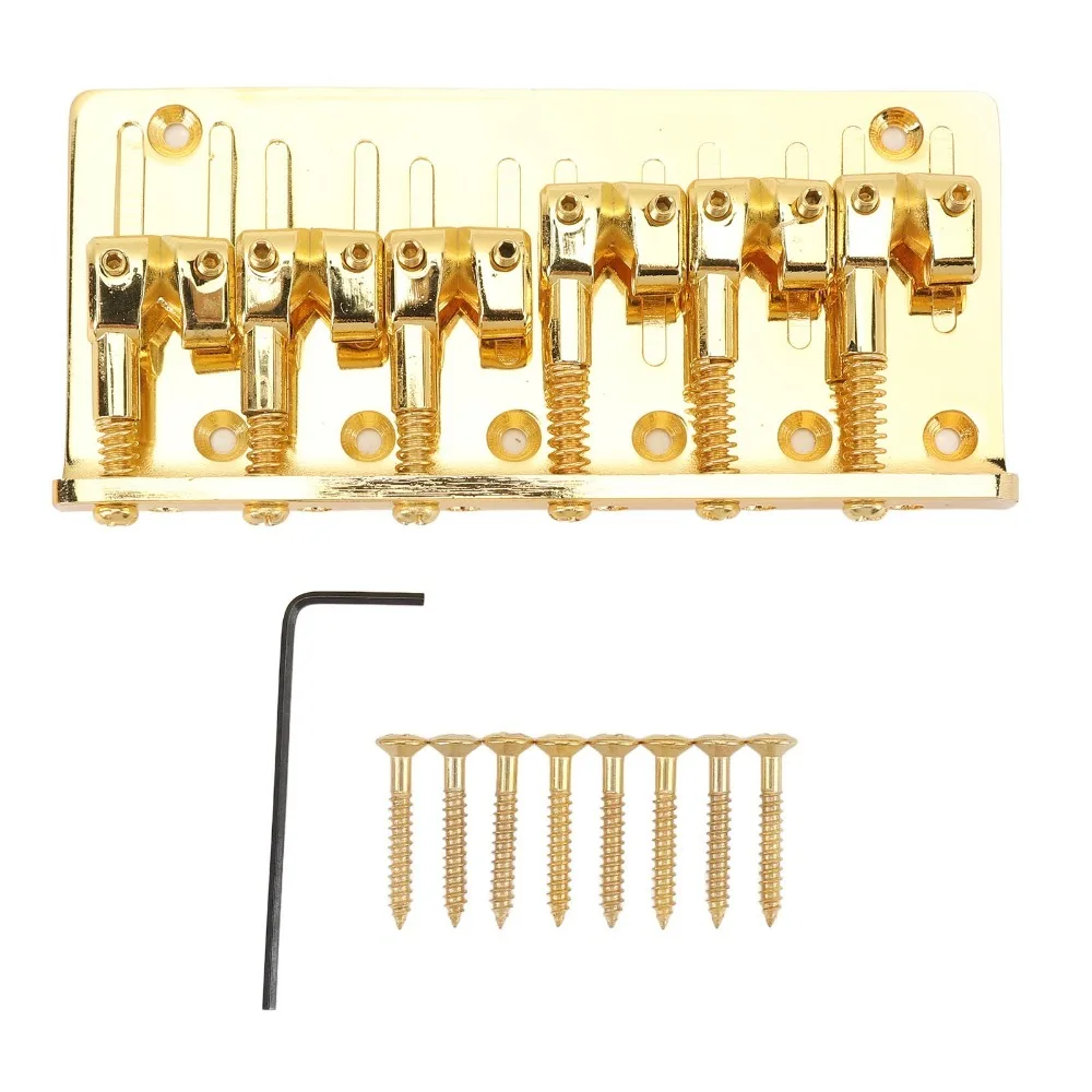 Zinc Alloy 6-String Bass Bridge Adjustable Barrel Saddles Silver/Black/Gold Electric Bass Bridge Multifunctional Bridge
Zinc Alloy 6-String Bass Bridge Adjustable Barrel Saddles Silver/Black/Gold Electric Bass Bridge Multifunctional Bridge