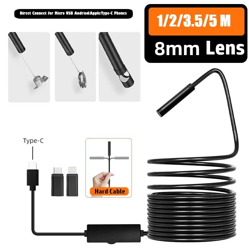 8,0 мм TYPE-C эндоскопическая камера IP67 Водонепроницаемая 8 светодиодов Регулируемая USB Android Гибкая инспекционная бороскопическая камера для телефона ПК
8,0 мм TYPE-C эндоскопическая камера IP67 Водонепроницаемая 8 светодиодов Регулируемая USB Android Гибкая инспекционная бороскопическая камера для телефона ПК