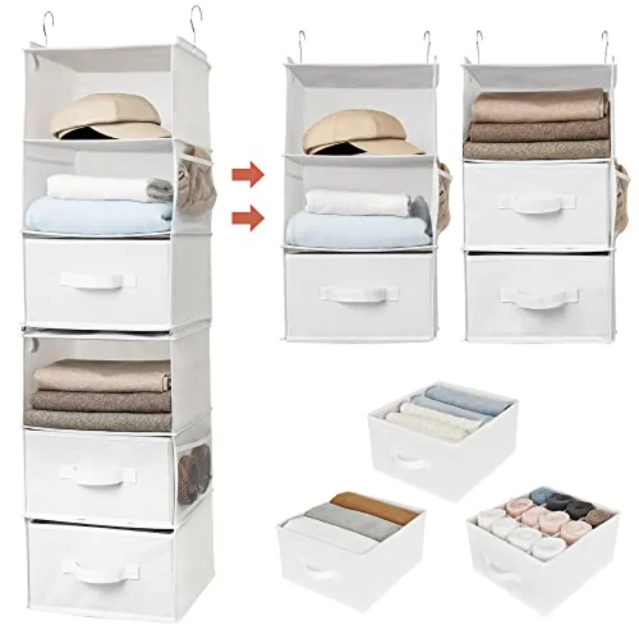 6-Shelf Hanging Organizer for Closet to 2 Pack 3-Shelf Hanging Shelves Organization and Storage with 3 Different Drawers 4 Side
6-Shelf Hanging Organizer for Closet to 2 Pack 3-Shelf Hanging Shelves Organization and Storage with 3 Different Drawers 4 Side