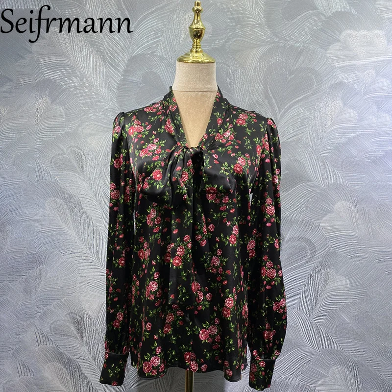 Seifrmann 2026 Spring Women's New clothing Fashionable and Casual frenulum Collar Long Sleeve Silk Printed Top
Seifrmann 2026 Spring Women's New clothing Fashionable and Casual frenulum Collar Long Sleeve Silk Printed Top