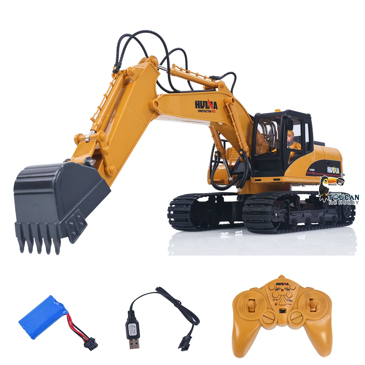 1535 HUINA 1/14 RC Electric Excavator Remote Control Digger 15CH 2.4G Radio Finished Toy Model Battery Sound Light Effects
1535 HUINA 1/14 RC Electric Excavator Remote Control Digger 15CH 2.4G Radio Finished Toy Model Battery Sound Light Effects