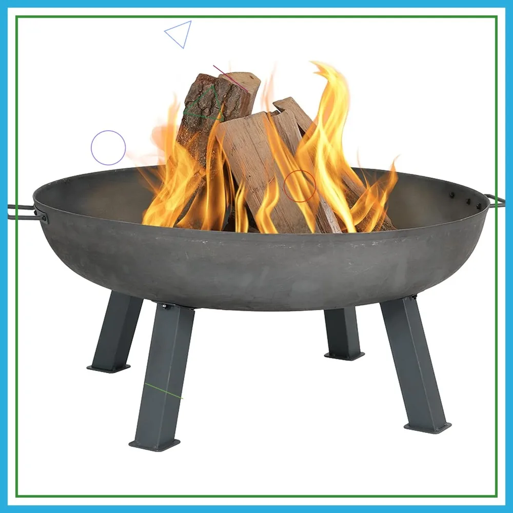 34-Inch Heavy-Duty Cast Iron Outdoor Fire Pit Bowl with Handles - Portable Wood-Burning for Camping & Backyard
34-Inch Heavy-Duty Cast Iron Outdoor Fire Pit Bowl with Handles - Portable Wood-Burning for Camping & Backyard
