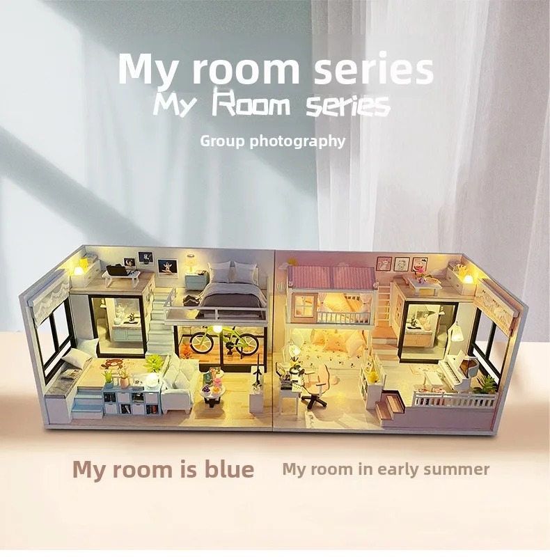 DIY 3D Wooden Puzzle Set "My Room – Blue Summer" with Loft, Miniature House Model Kit for Adults, Handmade Craft for Relaxation, Creative Birthday Gift, Collectible Home Shelf Decor, Tiny Room Display
DIY 3D Wooden Puzzle Set "My Room – Blue Summer" with Loft, Miniature House Model Kit for Adults, Handmade Craft for Relaxation, Creative Birthday Gift, Collectible Home Shelf Decor, Tiny Room Display