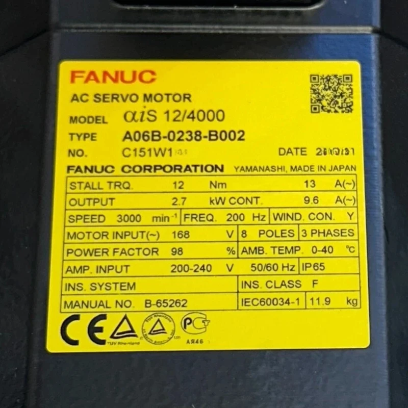 Fanuc A06B-0238-B002 Servo Motor Tested ok In Stock Fast Shipping
Fanuc A06B-0238-B002 Servo Motor Tested ok In Stock Fast Shipping