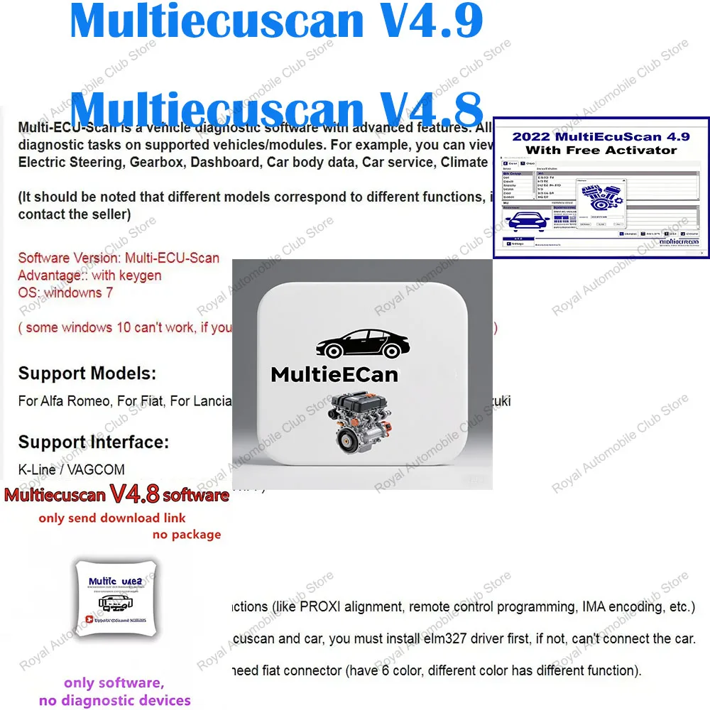 Multiecuscan V4.8 | V4.9 Diagnostic Tool | Fia.t/Chrysler/Dodge/Jeep/Suzuki Scanner | ELM327+Flat Adapter | Unlimited Registere
Multiecuscan V4.8 | V4.9 Diagnostic Tool | Fia.t/Chrysler/Dodge/Jeep/Suzuki Scanner | ELM327+Flat Adapter | Unlimited Registere