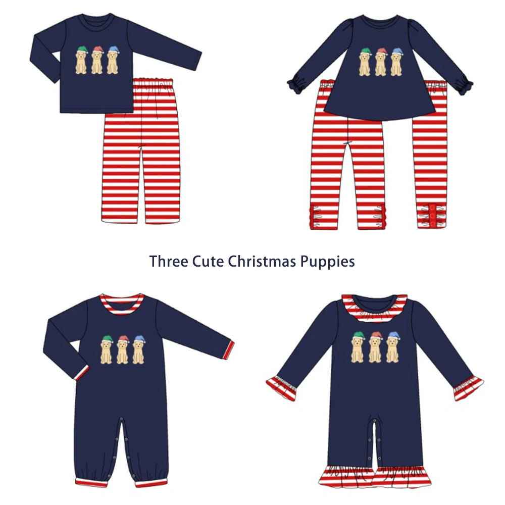 Baby Cotton Long Sleeve T-shirt Set Round Neck Christmas Puppy Embroidery Boy Top Clothes And Red Lattice Shorts Suit Romper
Baby Cotton Long Sleeve T-shirt Set Round Neck Christmas Puppy Embroidery Boy Top Clothes And Red Lattice Shorts Suit Romper