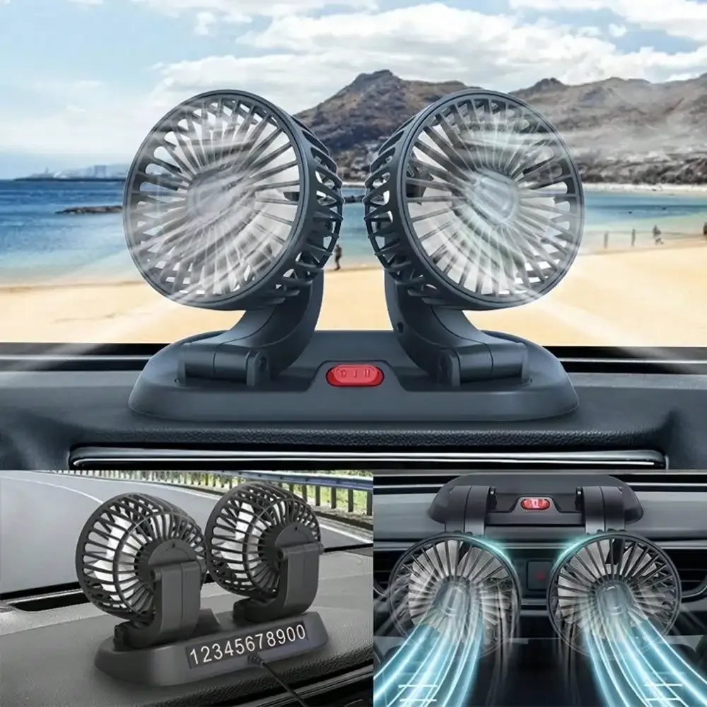 5V Car Fan Cooling Car Fan Dual Head Usb Car Fan 2 Speeds Adjustable Auto Cooler Air Fan Car Accessories Wind Regulation
5V Car Fan Cooling Car Fan Dual Head Usb Car Fan 2 Speeds Adjustable Auto Cooler Air Fan Car Accessories Wind Regulation
