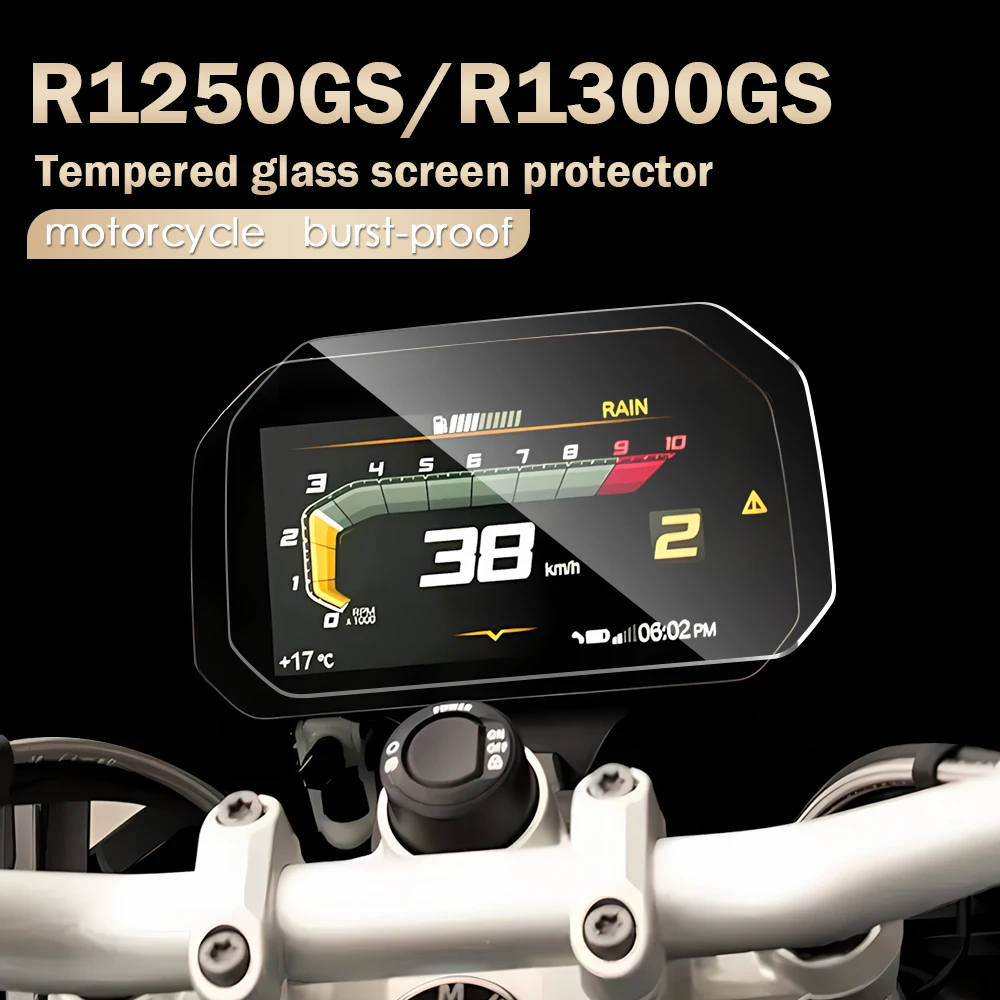 Tempered Glass Motorcycle Dashboard Screen Protector for BMW R1250GS 2018-2026 R1300GS 2023-2026 6.5 inch Instrument
