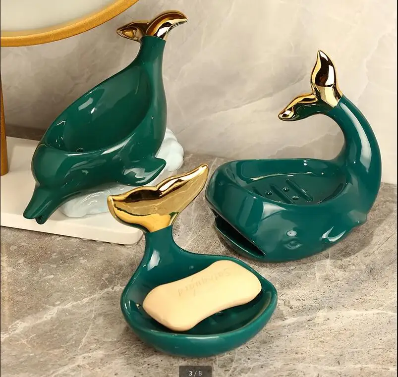 Cute Dolphin Soap Dish Ceramic Bathroom Accessories Hotel Sink Storage Nordic Home Drain
Cute Dolphin Soap Dish Ceramic Bathroom Accessories Hotel Sink Storage Nordic Home Drain