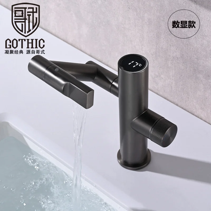 Gothic Brass Digital Display Gun Gray Washbasin Faucet Deck Mounted Bathroom Basin Hot and Cold Water Mixer Tap White Black
Gothic Brass Digital Display Gun Gray Washbasin Faucet Deck Mounted Bathroom Basin Hot and Cold Water Mixer Tap White Black