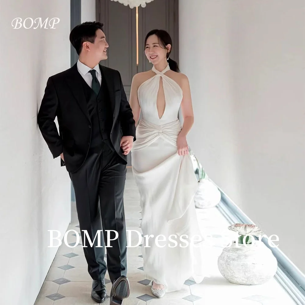 BOMP Elegant Wedding Party Dress Halter Cut Out Backless Pleat Floor Length Formal Occasion Gown Korea Photo Shoot Customized
BOMP Elegant Wedding Party Dress Halter Cut Out Backless Pleat Floor Length Formal Occasion Gown Korea Photo Shoot Customized