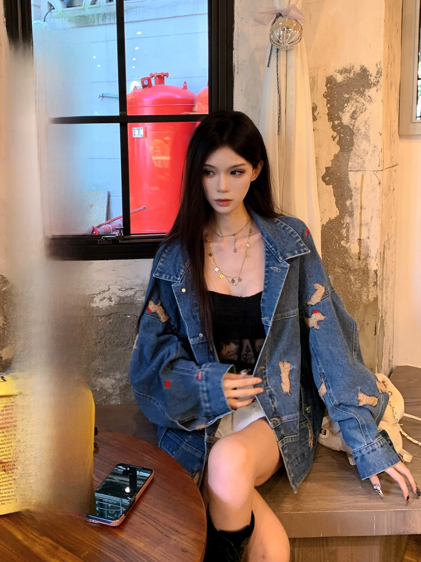 Симпатичная капсула Sweet Simp Casual Sle ort Waed Denim Batwing Sve Jaet для девочек из смеси хлопка, удобная посадка
Симпатичная капсула Sweet Simp Casual Sle ort Waed Denim Batwing Sve Jaet для девочек из смеси хлопка, удобная посадка