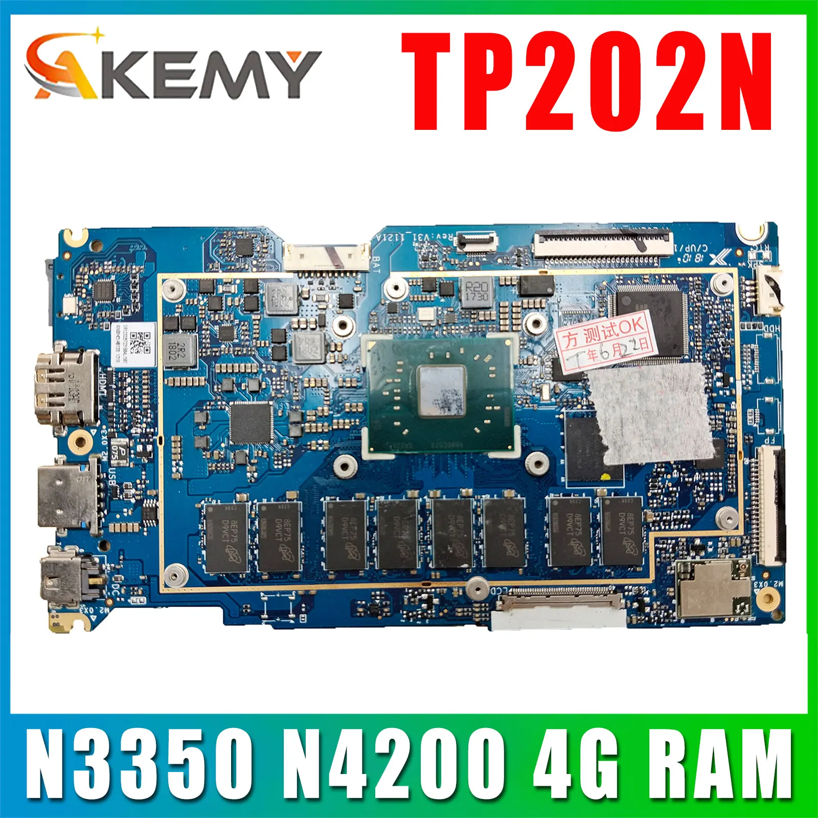 For ASUS VivoBook Flip 12 TP202NA J202NA TP202 TP202N TP202NA TP202NAS Mainboard Laptop Motherboard CPU N4200 N3450 2GB 4GB RAM
For ASUS VivoBook Flip 12 TP202NA J202NA TP202 TP202N TP202NA TP202NAS Mainboard Laptop Motherboard CPU N4200 N3450 2GB 4GB RAM
