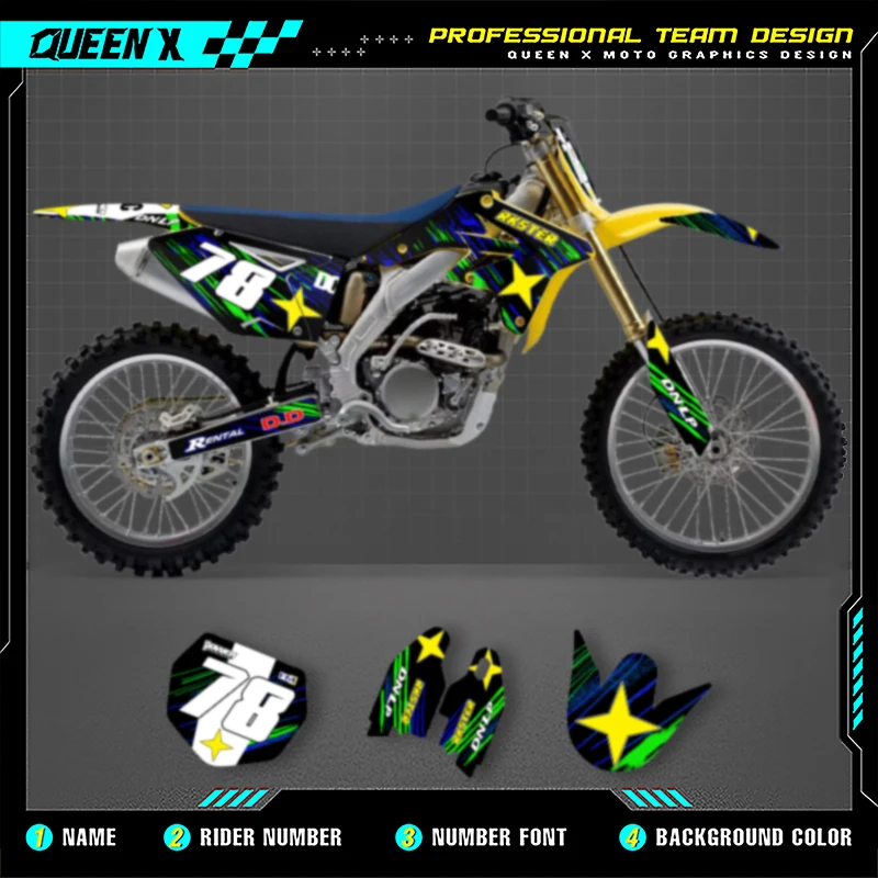 QUEEN X MOTO Custom Team Motorcycle Graphics Background Decal Stickers Kit For SUZUKI 2007 2008 2009 RMZ 250 001
QUEEN X MOTO Custom Team Motorcycle Graphics Background Decal Stickers Kit For SUZUKI 2007 2008 2009 RMZ 250 001