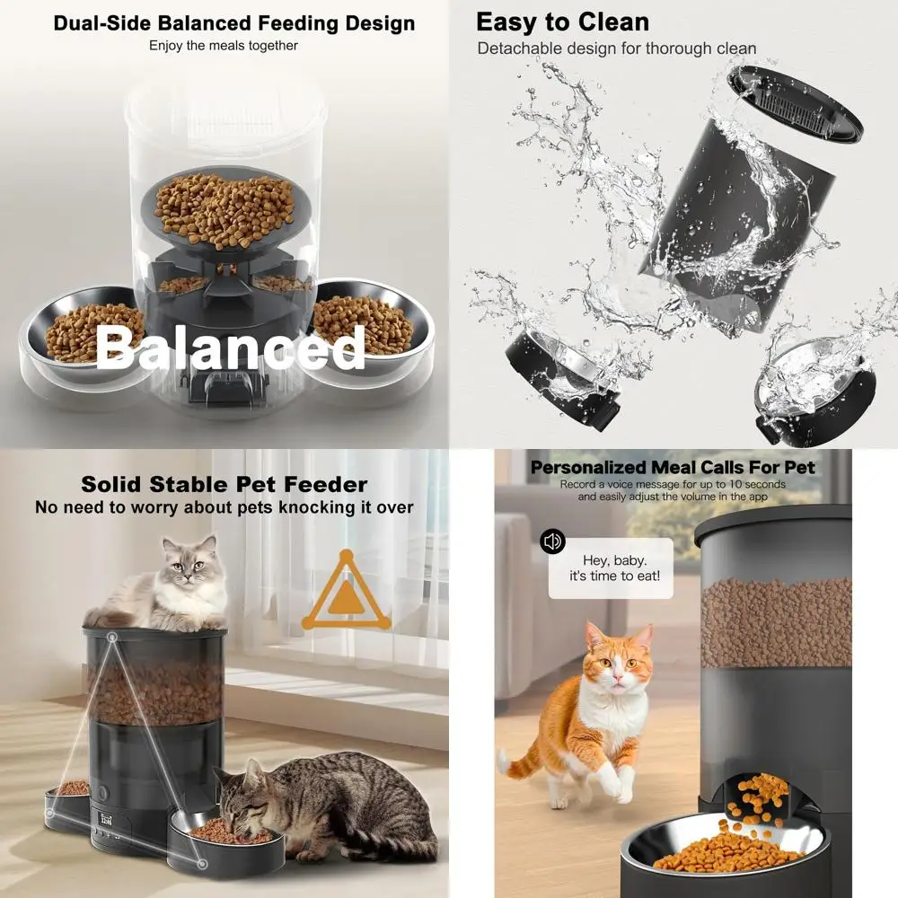 Automatic Cat Feeder for 2 Cats, 3L Food Dispenser Auto Cat Feeder with 2 Stainless Bowls (Black, 3L)
Automatic Cat Feeder for 2 Cats, 3L Food Dispenser Auto Cat Feeder with 2 Stainless Bowls (Black, 3L)