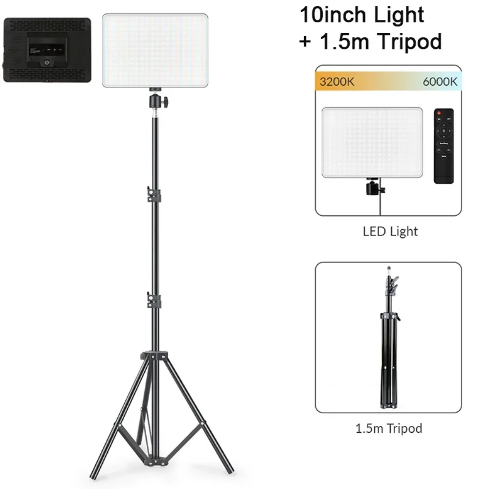 10 Inch LED Video Light Panel 3200K-6000K Dimmable Photography Lighting Remote Control EU Plug Live Streaming Studio Lamp
10 Inch LED Video Light Panel 3200K-6000K Dimmable Photography Lighting Remote Control EU Plug Live Streaming Studio Lamp