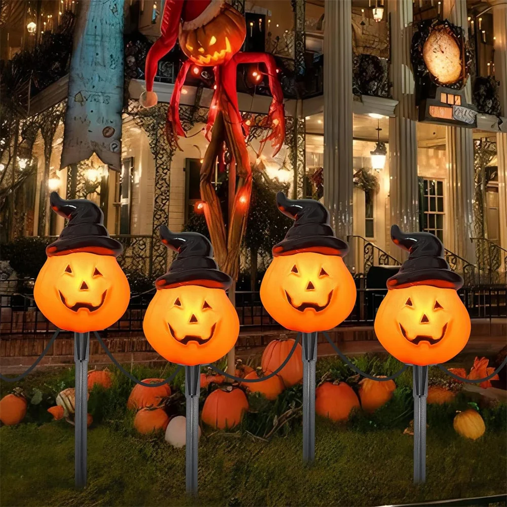 5 Pcs Hallowe Day Pumpkins With Hat Solar Lights For Garden Decoration Waterproof Lawn Light Horror Theme Decor String Lights
5 Pcs Hallowe Day Pumpkins With Hat Solar Lights For Garden Decoration Waterproof Lawn Light Horror Theme Decor String Lights