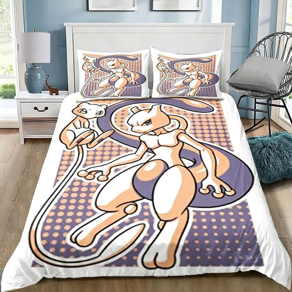 Cartoon Mewtwo Duvet Cover Pillowcase Eevee Bedding Set Boy Girl Bedroom Decoration Children Single Double Size
Cartoon Mewtwo Duvet Cover Pillowcase Eevee Bedding Set Boy Girl Bedroom Decoration Children Single Double Size