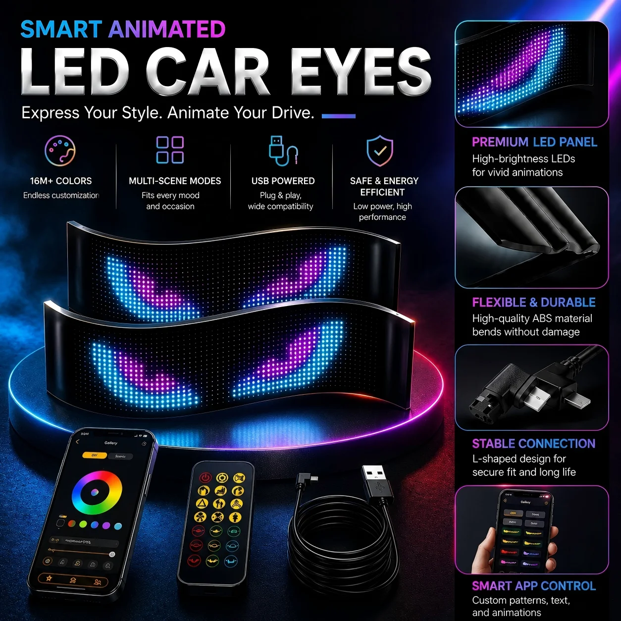 Car Led Lights Angel Eyes RGB Ambient Lamp Flexible LED Lights Strip 12V Waterproof Universal Truck Car Styling Interior Accesso
Car Led Lights Angel Eyes RGB Ambient Lamp Flexible LED Lights Strip 12V Waterproof Universal Truck Car Styling Interior Accesso