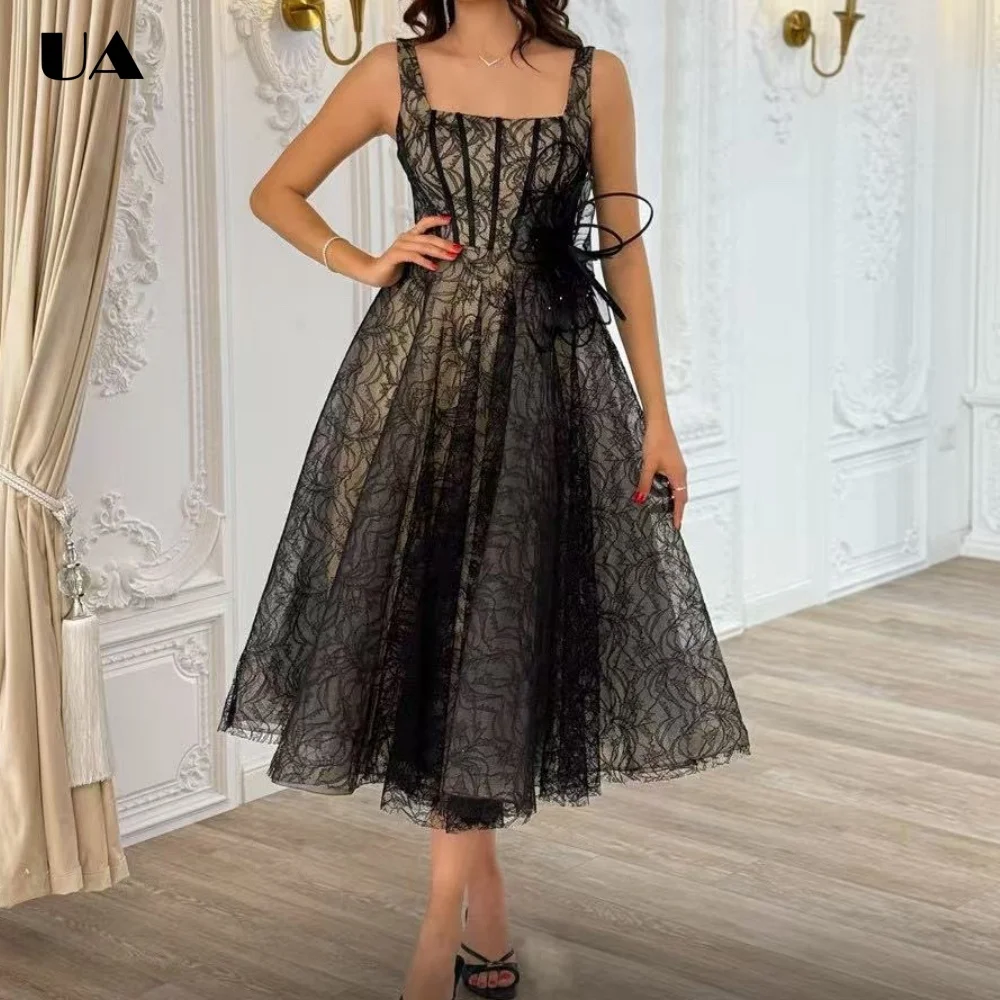 Vintage Lace A-line Backless Ball Gown for Woman Elegant Square Neck 3D Flower Prom Dress French Style Sleeveless Evening Dress
Vintage Lace A-line Backless Ball Gown for Woman Elegant Square Neck 3D Flower Prom Dress French Style Sleeveless Evening Dress